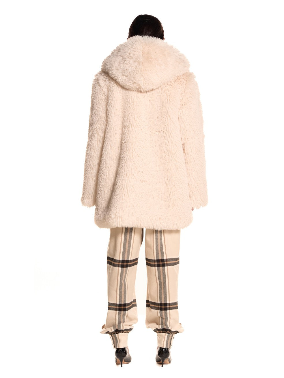 Snow Wynn Animal-Free Fur Coat - Back View On Model
