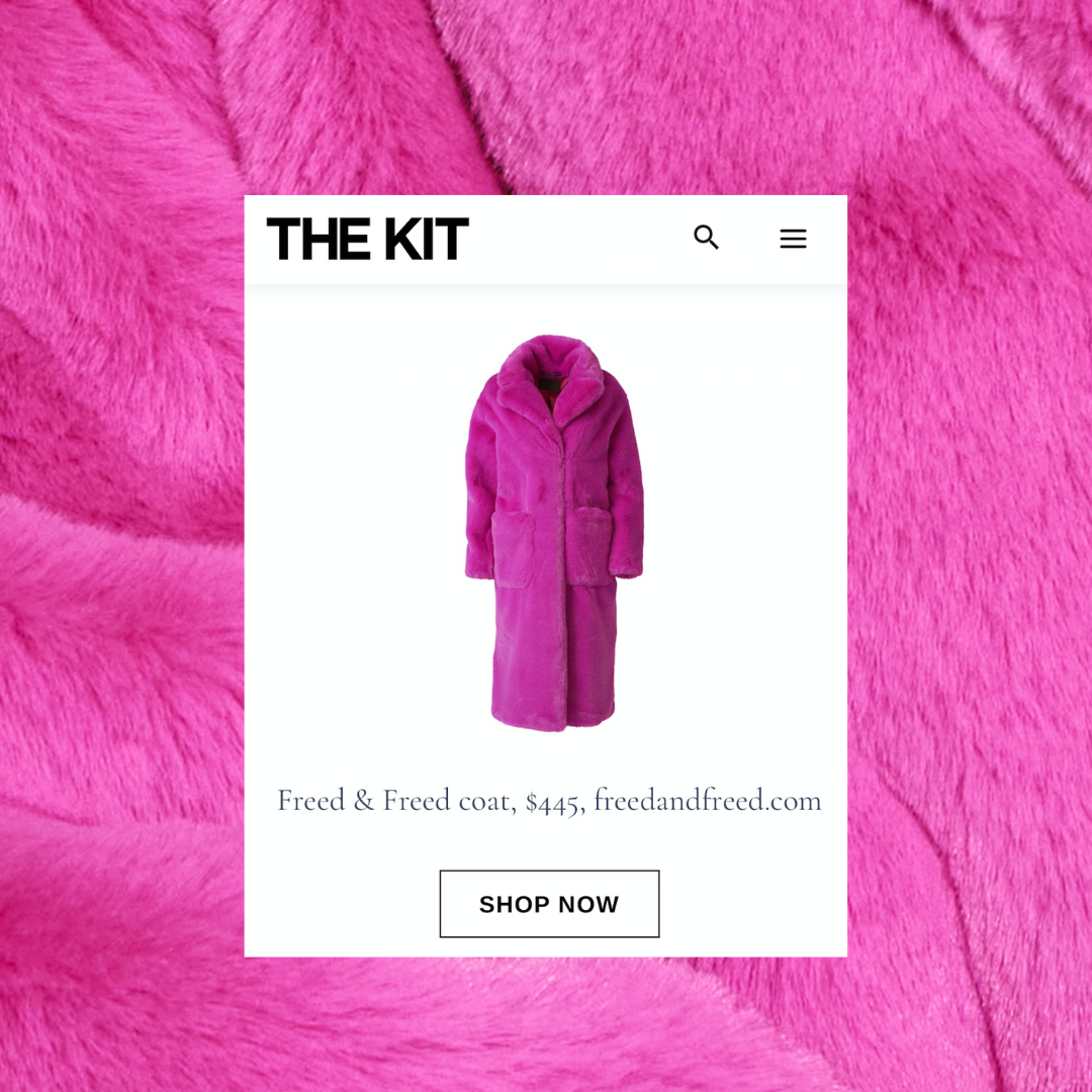 A FREED coat featured on The Kit's website.